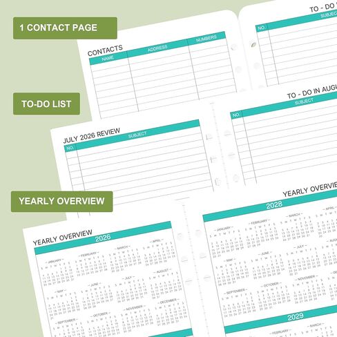2024-2025 Monthly Planner Refills - Monthly Planner Refills 2024-2025 from Jan.2024 to Dec.2025, 5-1/2" x 8-1/2", A5 Planner Refills, 2024-2025 Weekly & Monthly Planner Refills with 7-Hole Punched - in Kuwait