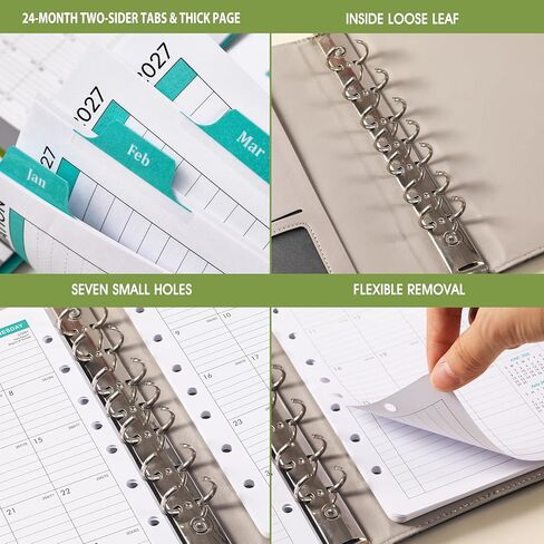 2024-2025 Monthly Planner Refills - Monthly Planner Refills 2024-2025 from Jan.2024 to Dec.2025, 5-1/2" x 8-1/2", A5 Planner Refills, 2024-2025 Weekly & Monthly Planner Refills with 7-Hole Punched - in Kuwait