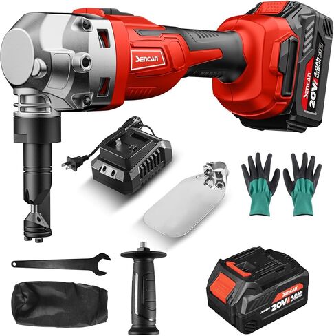 Cordless Metal Nibbler, Gauge Sheet Metal Cutter 1900RPM Brushless Motor | Replaced Blades for Cutting Aluminium, Stainless Steel, Plastic (With 1 4.0AH Battery) in Kuwait
