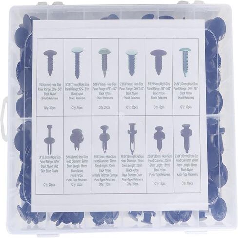 192Pcs Car Push Retainer Assortment Kit Car Black Shield Pin Rivet Fasteners for Genuine for OEM Replacement in Saudi Arabia