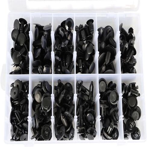 192Pcs Car Push Retainer Assortment Kit Car Black Shield Pin Rivet Fasteners for Genuine for OEM Replacement in Saudi Arabia