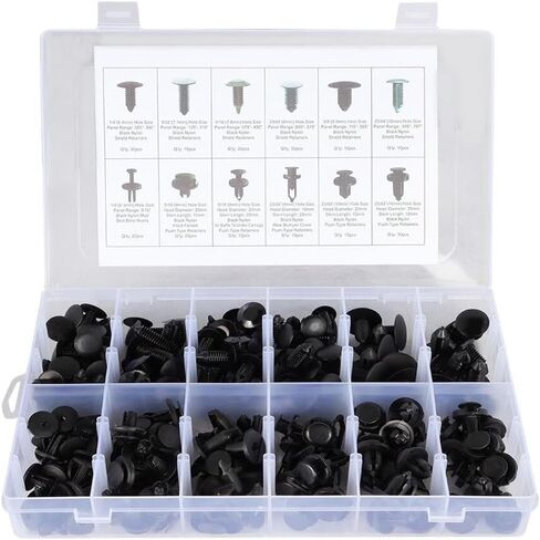 192Pcs Car Push Retainer Assortment Kit Car Black Shield Pin Rivet Fasteners for Genuine for OEM Replacement in Saudi Arabia