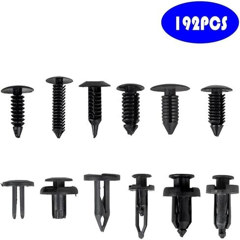 192Pcs Car Push Retainer Assortment Kit Car Black Shield Pin Rivet Fasteners for Genuine for OEM Replacement in Saudi Arabia