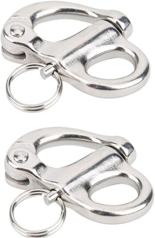قطعتان من الأغلال المصنوعة من الفولاذ المقاوم للصدأ 316 - أغلال بحرية سريعة الفك مع حلقة عين للقوارب الشراعية والأدوات والأجهزة الخارجية in Kuwait