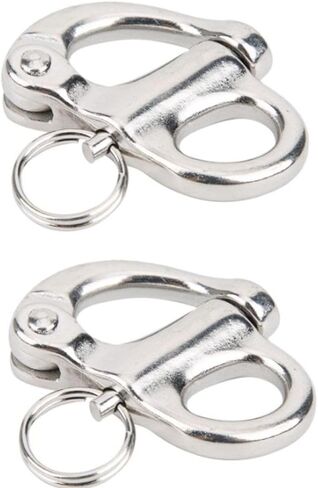 2 Pcs 316 Stainless Steel Snap Shackles – Quick-Release Marine Shackles with Eye Ring for Sailboats, Rigging & Outdoor Hardware in Saudi Arabia