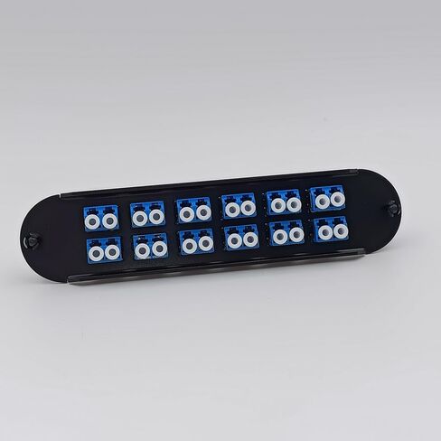 Fiber Optic Hardware Closet Connector Housing Adapter Panel with LC Duplex SM Single Mode OS2 Adapters Compatible for Corning Light Guide CCH-01U CCH-CP12-A9 (OS2 12*LC Duplex-2PACK) in Kuwait