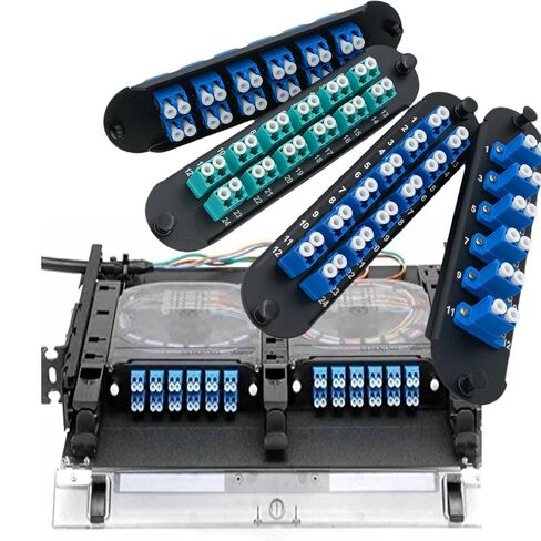 Fiber Optic Hardware Closet Connector Housing Adapter Panel with LC Duplex SM Single Mode OS2 Adapters Compatible for Corning Light Guide CCH-01U CCH-CP12-A9 (OS2 12*LC Duplex-2PACK) in Kuwait