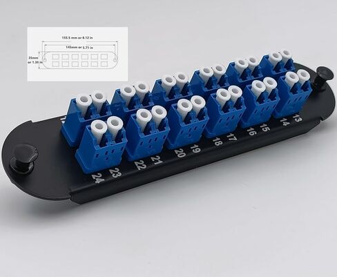 Fiber Optic Hardware Closet Connector Housing Adapter Panel with LC Duplex SM Single Mode OS2 Adapters Compatible for Corning Light Guide CCH-01U CCH-CP12-A9 (OS2 12*LC Duplex-2PACK) in Kuwait