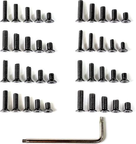 طقم براغي ريد دوت، M3، M3.5، M4، #4-40، #6-40، #8-40، #6-32، #6-48 12.9G براغي توركس ذات رأس مسطح، 4 قطع لكل منها 6 مم/8 مم/10 مم/12 مم/14 مم للألواح والتركيبات والصيانة in Kuwait