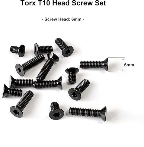 طقم براغي ريد دوت، M3، M3.5، M4، #4-40، #6-40، #8-40، #6-32، #6-48 12.9G براغي توركس ذات رأس مسطح، 4 قطع لكل منها 6 مم/8 مم/10 مم/12 مم/14 مم للألواح والتركيبات والصيانة in Kuwait