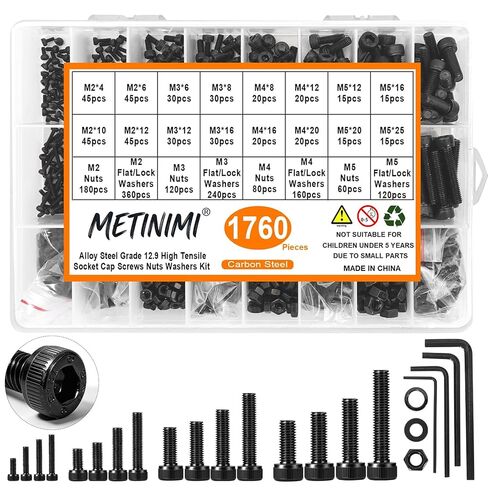 Stainless Steel Nuts and Bolts Assortment Kit, 720PCS Machine Screw #10-24#8-32#6-32#4-40 Silver Phillips Pan Head Assorted Screw Set with Nuts and Flat Washers, Hardware Assortment with Case in Saudi Arabia