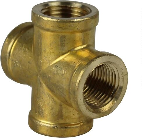 تركيب سن الأنابيب المتقاطعة للضاغط 102E - لقطع غيار نظام أنابيب الهواء المضغوط - تركيب سن 4 اتجاهات/أجزاء ضاغط الهواء - 3/8 بوصة نحاس FNPT ذهبي in Kuwait