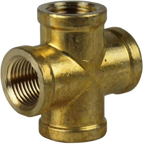 تركيب سن الأنابيب المتقاطعة للضاغط 102E - لقطع غيار نظام أنابيب الهواء المضغوط - تركيب سن 4 اتجاهات/أجزاء ضاغط الهواء - 3/8 بوصة نحاس FNPT ذهبي in Kuwait