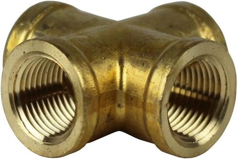 تركيب سن الأنابيب المتقاطعة للضاغط 102E - لقطع غيار نظام أنابيب الهواء المضغوط - تركيب سن 4 اتجاهات/أجزاء ضاغط الهواء - 3/8 بوصة نحاس FNPT ذهبي in Kuwait