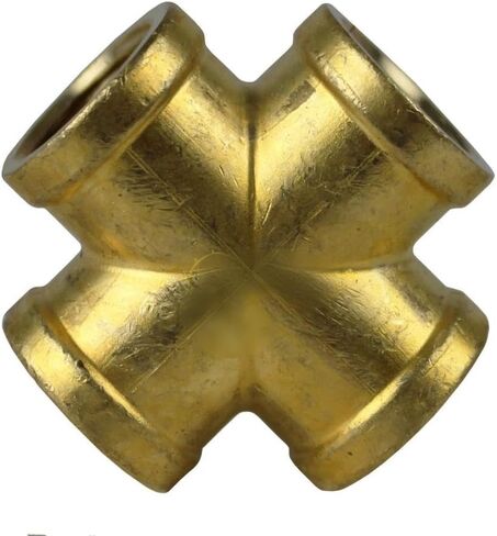 تركيب سن الأنابيب المتقاطعة للضاغط 102E - لقطع غيار نظام أنابيب الهواء المضغوط - تركيب سن 4 اتجاهات/أجزاء ضاغط الهواء - 3/8 بوصة نحاس FNPT ذهبي in Kuwait