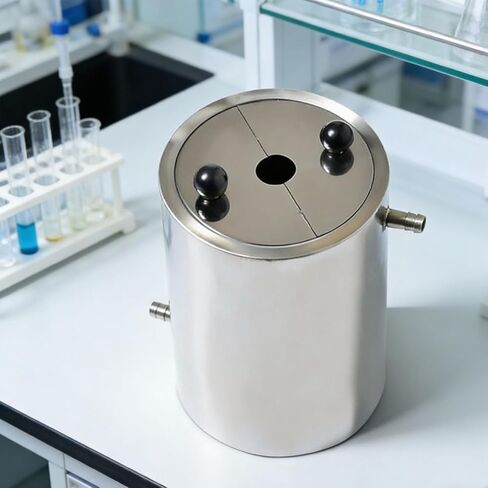 1.5L Stainless Steel Laboratory Drum, Internal Diameter 99mm, Outer Diameter 127mm, Double Layer Barrel, with Semicircular Covers, Disperser Tank, Stirring & Grinding Bucket, for Dispersant Stirrer in Saudi Arabia