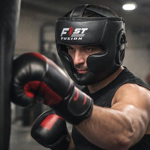Boxing Head Guard, Maya Hide Leather Headgear Protection for Kickboxing Muay Thai MMA Training Taekwondo, Padded Guards, Adjustable in Saudi Arabia