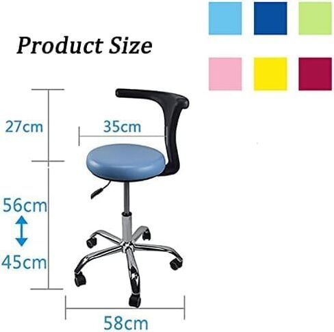 Height Adjustable Dental Stool, 360° Rotating Ergonomic Chair with Armrest, Medical Assistant Seat for Doctors & Nurses, Comfortable Dentist Office Furniture in Saudi Arabia