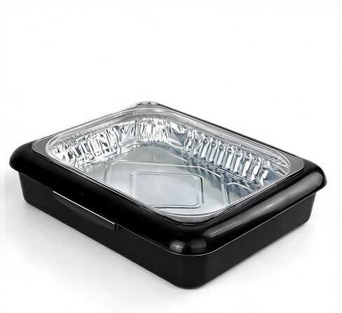 Portable Aluminum Foil Insulation Tray with Lid, Rectangular Plastic Lunch Box for Camping, Travel, Picnics (RAD) in Saudi Arabia
