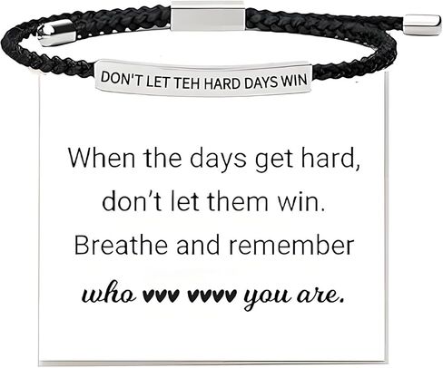 Frodete Dont Let The Hard Days Win Bracelet Inspirational Gifts for Women Adjustable Braided Tube Bracelet Don't Let The Hard Days Win Bracelets for Women in Kuwait
