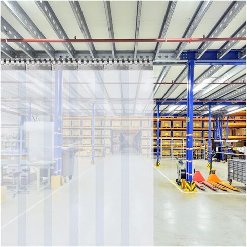 ستارة باب بشريط من الفينيل - شرائط بلاستيكية شفافة من مادة PVC للمستودعات والفريزر وبيت الحيوانات الأليفة - تداخل 3 سم، مقاس 1.5 × 2 متر (10 قطع) - متينة وسهلة التركيب ومقاومة للطقس in Kuwait