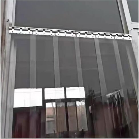 PVC Strip Curtain - Waterproof, Dustproof 2mm Transparent Partition for Walk-in Freezer, Commercial Kitchen, Cold Room, 1.05x2.1m (7 Panels) - Clear in Saudi Arabia