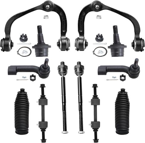 Detroit Axle - 2WD Front End 12pc Suspension Kit for 2009-2014 Ford F-150, 2007-2014 Expedition Lincoln Navigator, 2 Control Arms w/Ball Joints 2 Ball Joints 2 Sway Bars 4 Tie Rods 2 Boots Replacement in Saudi Arabia