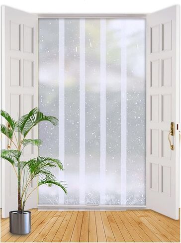 ستارة باب بشريط PVC شفاف - فينيل مقاوم للخدش للجراج وورش العمل والمستودعات ومناطق الحيوانات الأليفة، 1.35 × 2.4 م (9 قطع) مع تداخل 3 سم - متينة وسهلة التركيب in Kuwait