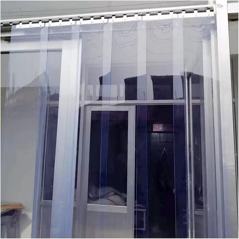 باب ستارة شريط الفريزر PVC - ستائر شريطية معزولة من الفينيل للتبريد، حاجز غبار بلاستيكي شفاف، شرائط باب تبريد (240 × 270 سم / 94.49 × 106.3 بوصة) in Kuwait