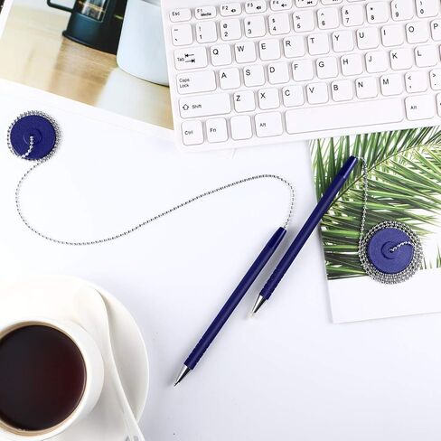 10 Pieces Secure Pen with Adhesive Pen Chain and Security Pen Holder for Home Office Supplies (Black Ink) in Kuwait