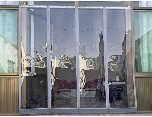 طقم ستائر بشريط PVC - فينيل شفاف 2 مم للغرف الباردة والمستودعات والمطاعم - عزل حراري وشاشة تقسيم مقاومة للبرد (قطعة واحدة، 0.3 × 2 متر) in Kuwait