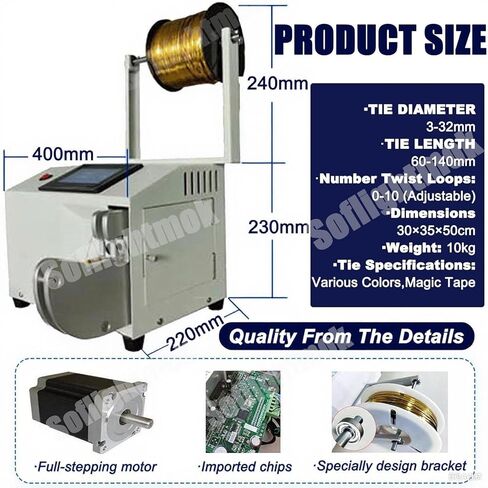 Automatic Twist Tie Machine+3 Wire Gold Wire Sealing Bundling Machine Wire Harness Binding Machine| Bundling Equipment for Supermarkets Bread Toys in Saudi Arabia