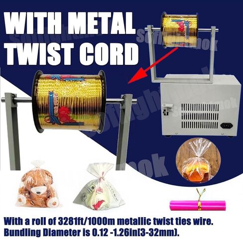 Automatic Twist Tie Machine+3 Wire Gold Wire Sealing Bundling Machine Wire Harness Binding Machine| Bundling Equipment for Supermarkets Bread Toys in Saudi Arabia