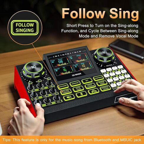 جهاز مزج الصوت للألعاب G9، بطاقة الصوت الحية لمعدات البودكاست للبث، واجهة الصوت DJ Mixer بطاقة الصوت/ميكروفون مكثف اللوحة لمجموعة أدوات إنشاء محتوى فيديو ألعاب Tiktok. in Kuwait