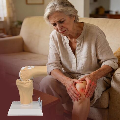 Human Osteoarthritis Knee Joint Anatomic Model, 1:1 Life-Size Skeleton Models for Medical Teaching Demonstration，Anatomy Model for Doctor's Office and Classrooms in Kuwait