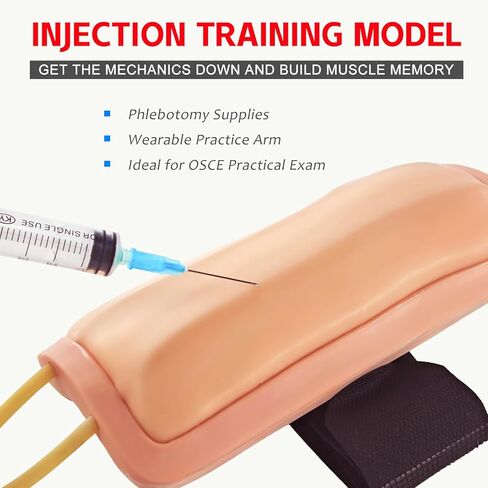 IV Forearm Venipuncture Training Model, Wearable Simulation Arm Training Pad for Students to Practice Venipuncture and IV Infusion, Suitable for Students, Practical Training Courses in Kuwait
