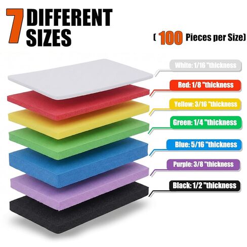 Foam Shims for Leveling Walls - Wall Flattening Shim Kits, High Density Foam Shim Kits for Wall Alignment & Gap Filling, 7 Sizes (100 Pieces per Size) in Saudi Arabia