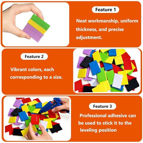Foam Shims for Leveling Walls - Wall Flattening Shim Kits, High Density Foam Shim Kits for Wall Alignment & Gap Filling, 7 Sizes (100 Pieces per Size) in Saudi Arabia