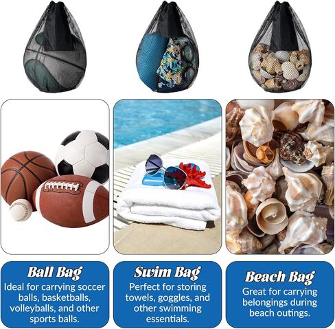 2 PCS Single Ball Bags Mesh with Double Hook, Mesh Ball Bag with Zipper Pocket, Balls Storage Bag, Drawstring Sling Backpack for Soccer Basketball Football Volleyball in Saudi Arabia