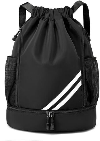 Drawstring Soccer Backpack Swim Gym Sports Bag with Ball and Shoe Compartment Holds Volleybag,Basketball in Saudi Arabia