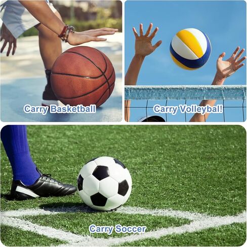 Thinp Single Ball Bag, Mesh Ball Bag for Basketball Soccer Balls Bags with Zipper Pocket Drawstring Multi-Purpose Net Pouch Sling Backpack for Carrying Basketball Volleyball Soccer Rugby (Black in Saudi Arabia