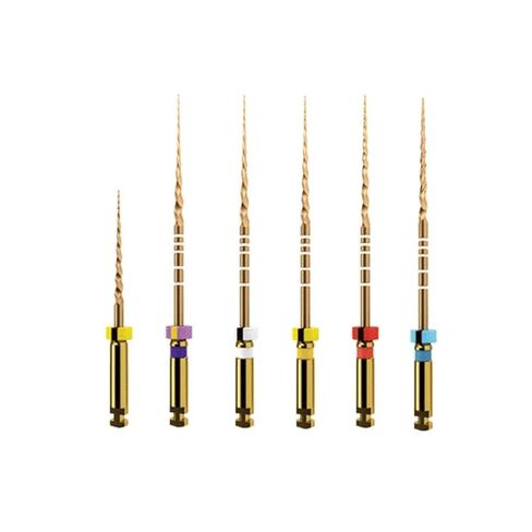 مبرد يدوي Protaper Professional Ni-Ti، مقاس 19 مم SX، ذهبي اللون، 6 عبوات، مقاوم للتآكل، قابل للتعقيم التلقائي in Saudi Arabia