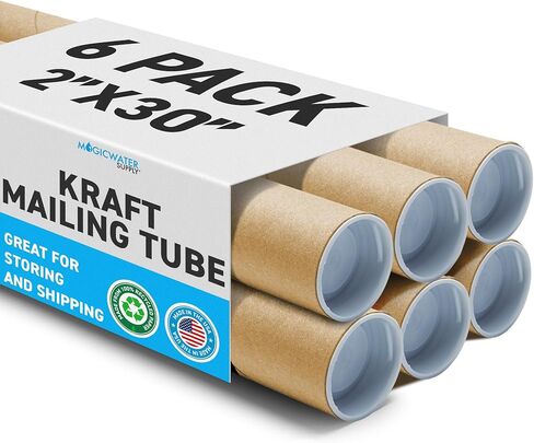 MagicWater Supply Mailing Tube - 2 in x 30 in - Kraft - 10 Pack - for Shipping and Storage of Posters, Arts, Crafts, and Documents in Kuwait
