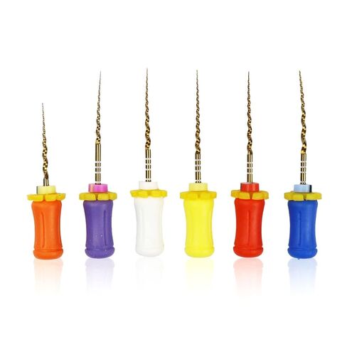 Gold Hand Files, 21mm Endodontic Files with Color Coded Handles, SX-F3# Apical Taper, Professional Dental Instruments, 6 Piece Set in Saudi Arabia