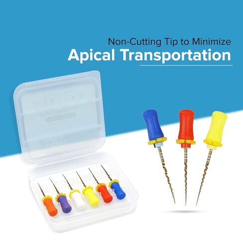 Gold Hand Files, 21mm Endodontic Files with Color Coded Handles, SX-F3# Apical Taper, Professional Dental Instruments, 6 Piece Set in Saudi Arabia