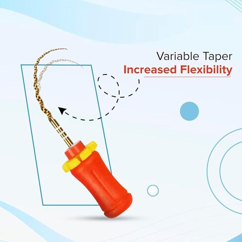 Gold Hand Files, 21mm Endodontic Files with Color Coded Handles, SX-F3# Apical Taper, Professional Dental Instruments, 6 Piece Set in Saudi Arabia