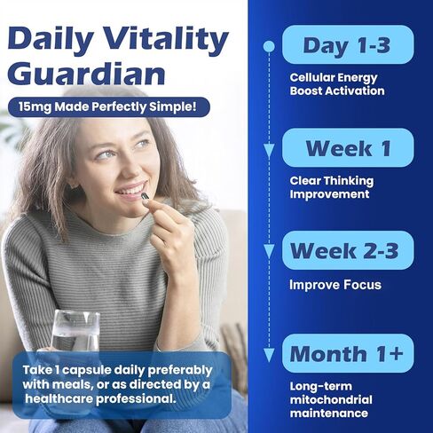 كبسولات الميثيلين الزرقاء - الميثيلين الأزرق من الدرجة الصيدلانية 15 ملجم، مع فيتامين C إستر، الصحة اليومية والدعم الخلوي، 60 كبسولة in Kuwait