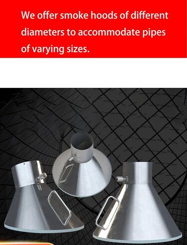 Stainless Steel Fume Hood,304 Stainless Steel Industrial Fume Hood - Custom Welding Smoke Collector & Ventilation System for Factories & Workshops, Heavy-Duty Air Filtration (11cm) in Kuwait