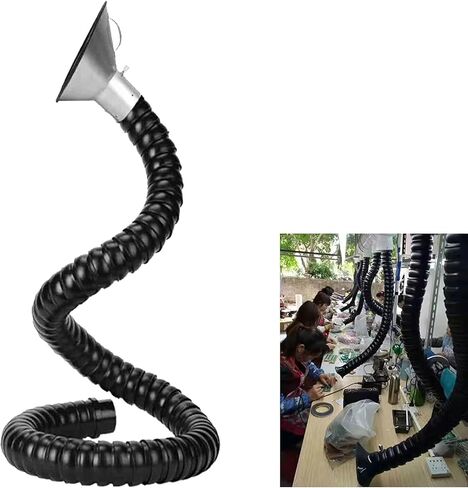 Stainless Steel Fume Hood,360° Rotatable Fume Extractor Arm with Stainless Steel Hood, Adjustable 1m/3.3ft Hose for Electronics Soldering & Maintenance, Articulated Fume Extraction Solution in Kuwait