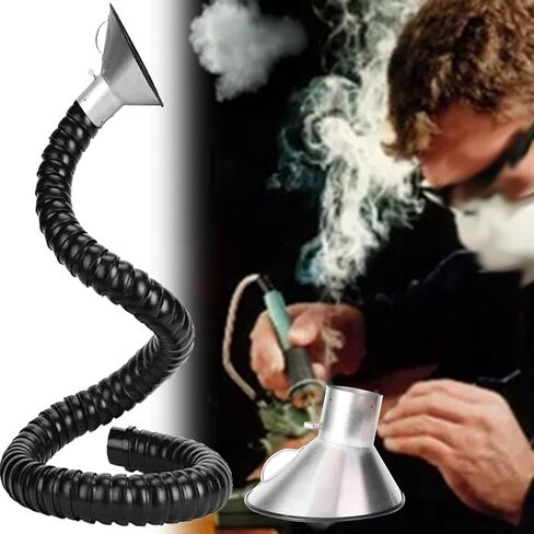 Stainless Steel Fume Hood,360° Rotatable Fume Extractor Hose Arm for Woodworking, 1m-8m Lengths, Stainless Steel Hood, 100mm (3.9in) Dust Extraction Solution, Articulated Design for Optimal in Kuwait